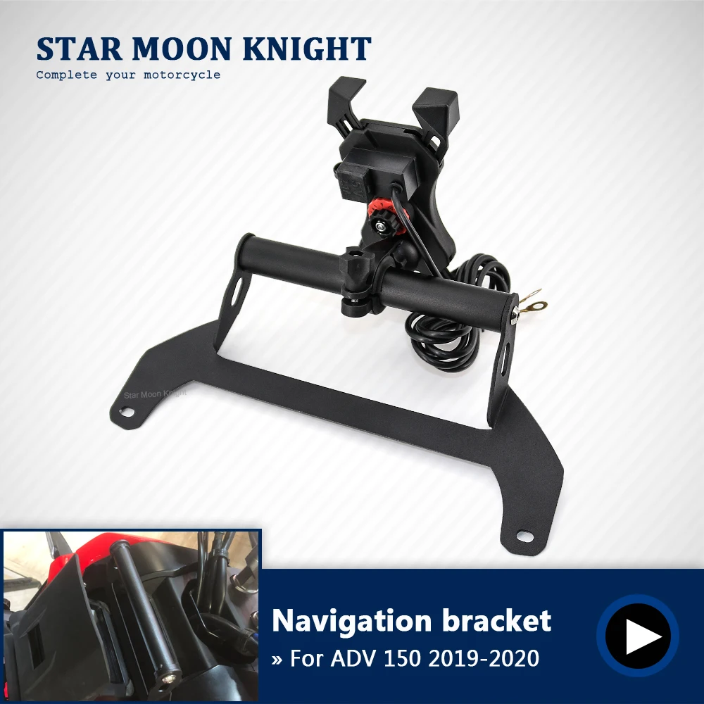 

For HONDA Adv150 ADV 150 2020 2019 Motorcycle USB charging Mobile Phone GPS Plate Bracket Phone Stand Holder Accessories