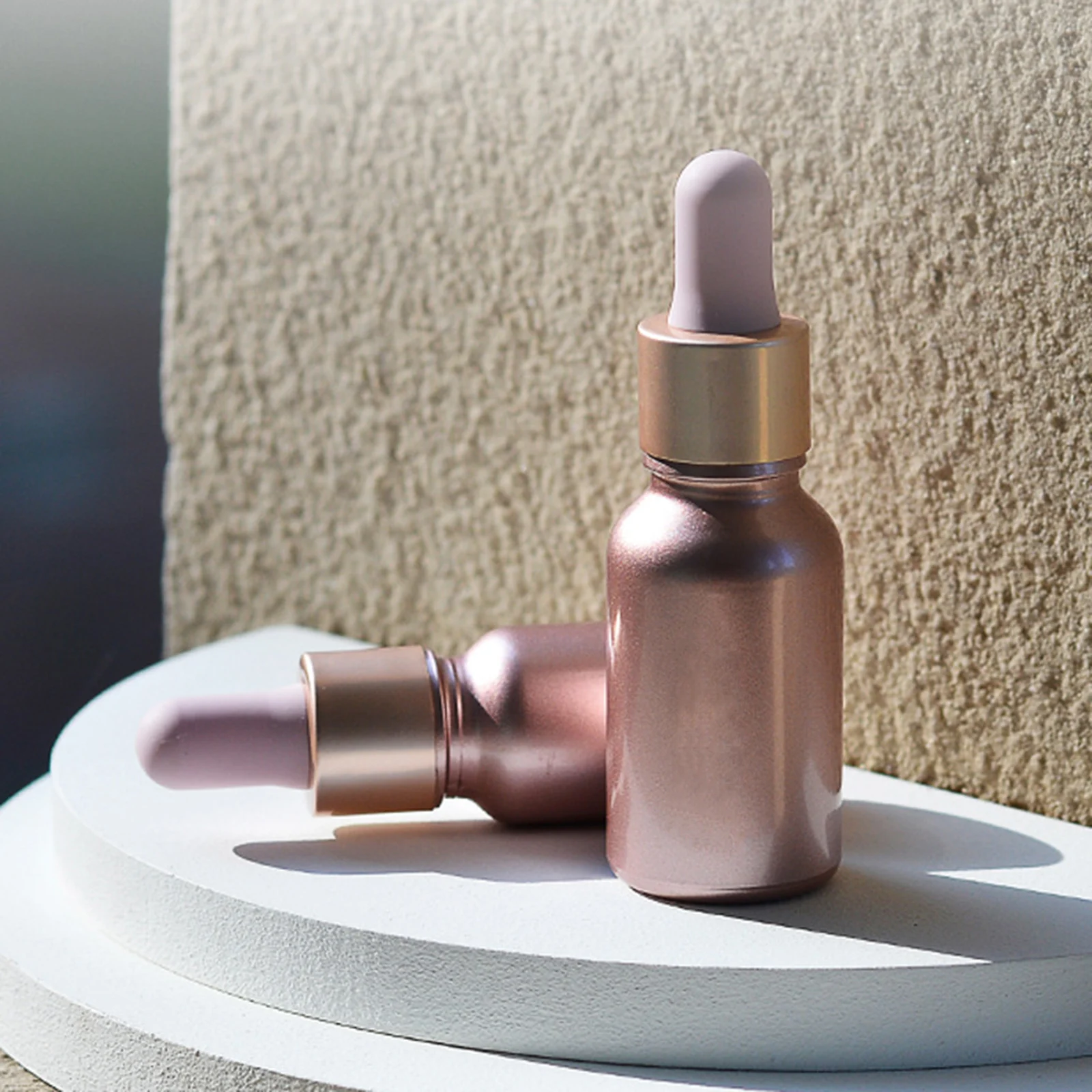 

1pc Rose Gold Glass Essential Oil Dropper Bottles 10ML 15ML 30ML Empty Cosmetic Packaging Perfume Bottles