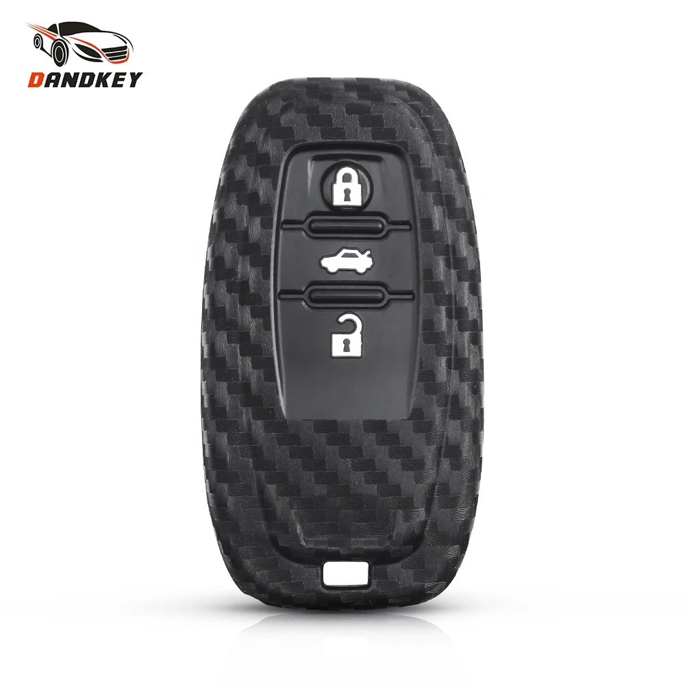 Dandkey карбоновое волокно силиконовый чехол для ключа с дистанционным управлением
