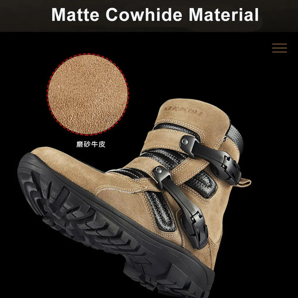 Мотоциклетные ботинки для верховой езды летние мужские кожаные мотокросса