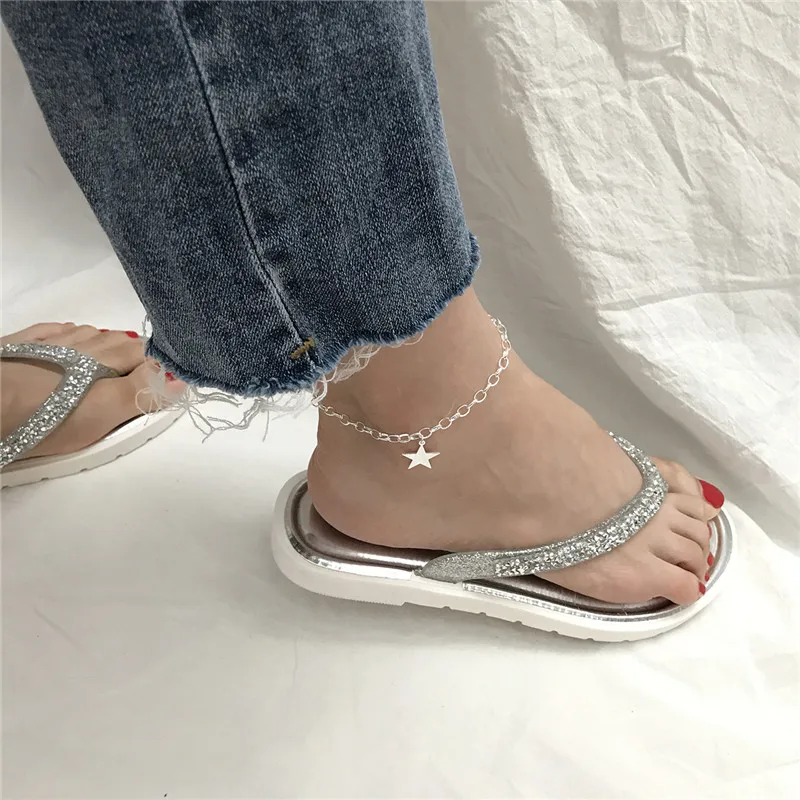 RUIYI 925 ножные браслеты из стерлингового серебра для женщин модная популярная