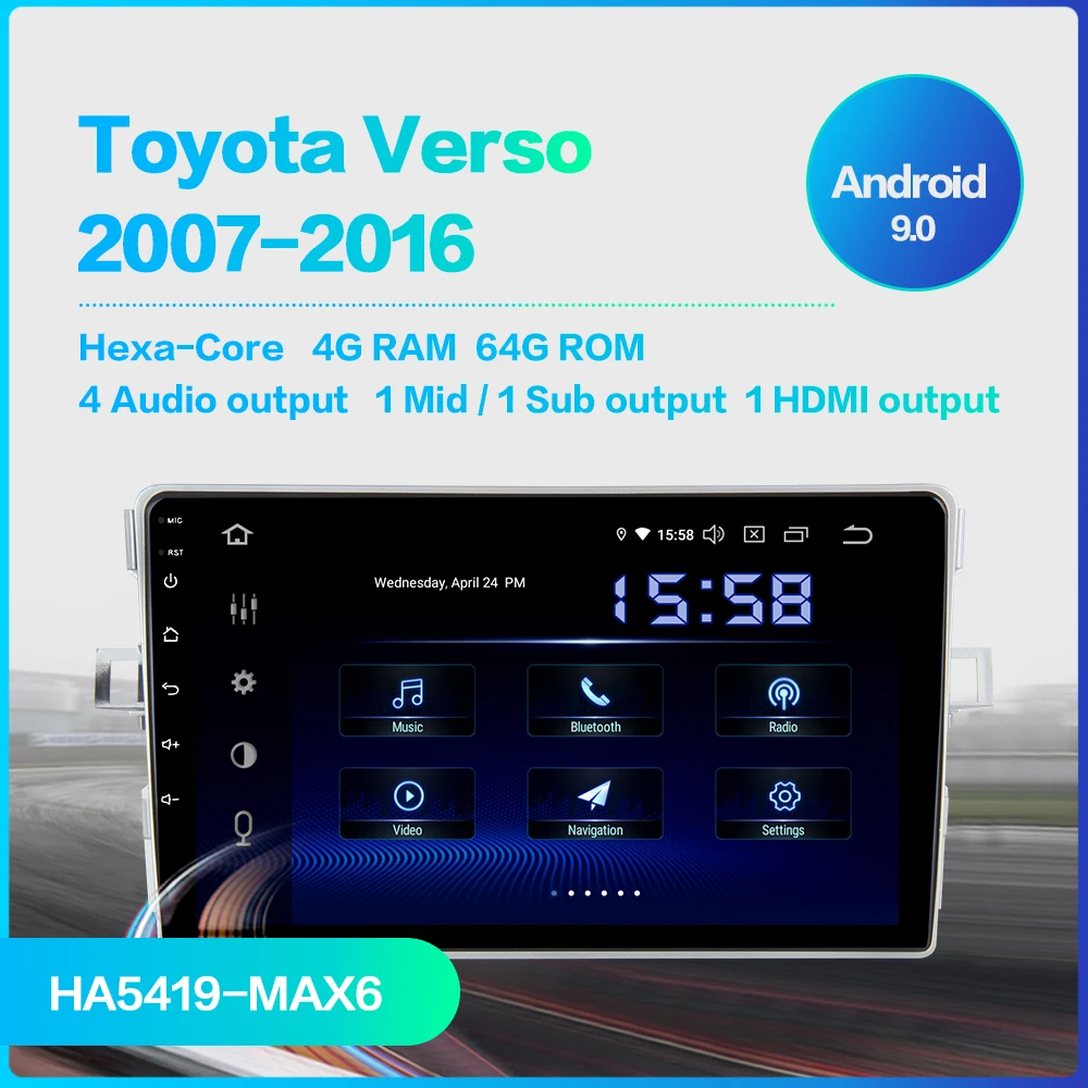 Автомагнитола fonnt 1 Din Android 9 0 для Toyota Verso EZ навигация 2012 2013 2014 2015 2016 MP3 8 &quotМульти