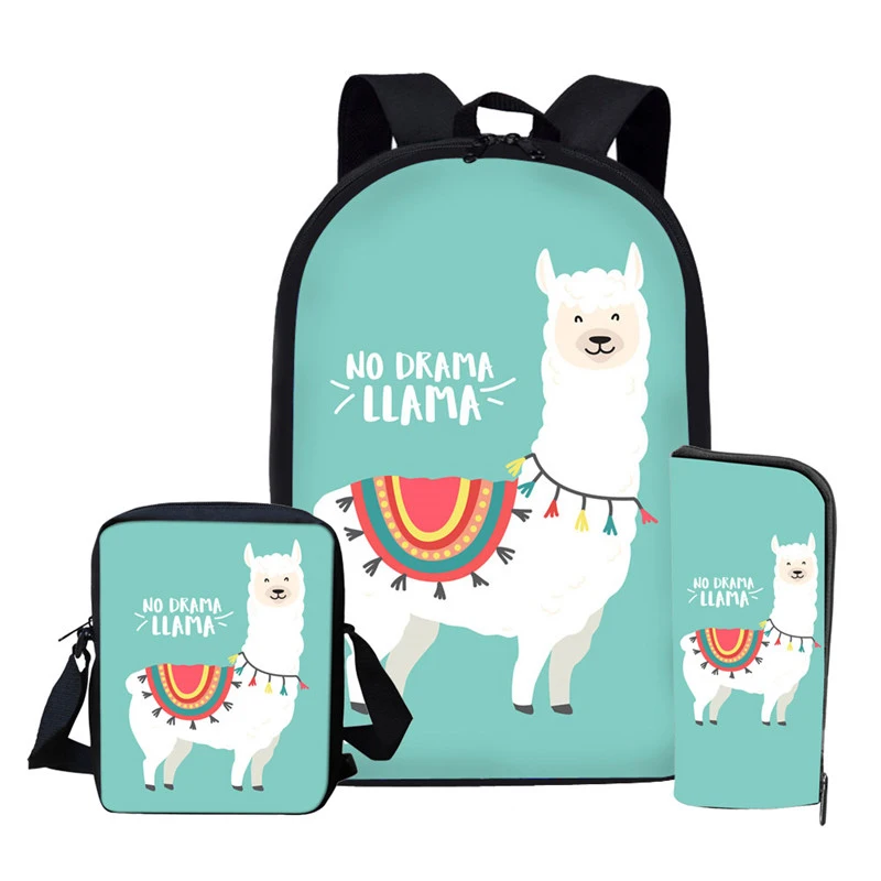 

Alpaca Lama Glama School Bags for Kids Primary Schoolbags Girls Large Capacity Book Bags Satchel Mochila Infantil