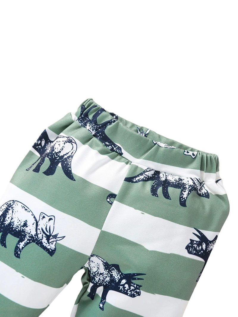 

Pudcoco 0-18M 2Pcs Tracksuit Long Sleeve Cute Cartoon Dinosaur Print V-Neck Button Bodysuit+Pants Sleepwear Pajamas Sets