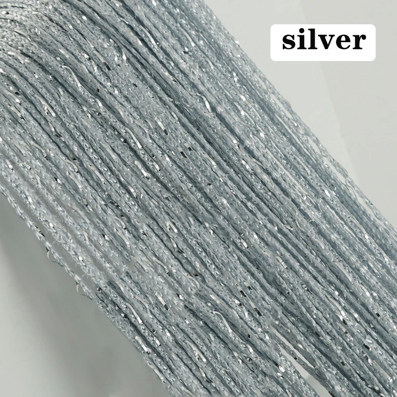 silver 100 см X 200 см блестящая занавеска на дверь Серебряная лента блестящая кисточка блестящая линия занавески балдахин для окна комнаты украшение дома - Цвет: silver