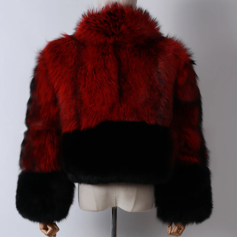 

collar mandarin women real ladies natural silver fox fur jacket