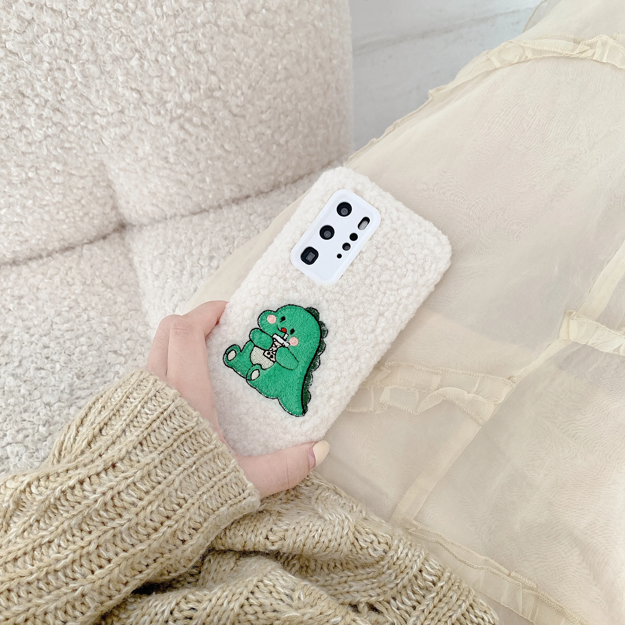 

Plush-Dinosaur and Duck, suitable for HUAWEI P30 pro mobile phone case nova5/6/ 7/mate protective cover