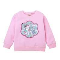 spring kids girl flip sequin unicorn children cotton long sleeve sweater tops childrens wear girls birthday gift