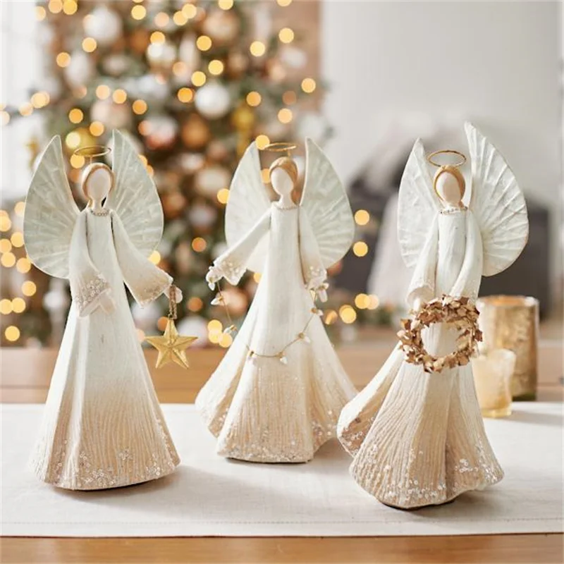 

Подсветильник ка с изображением ангела, украшение в виде венка, звезда из светлой смолы, подарок на День Благодарения, Рождество, домашний д...