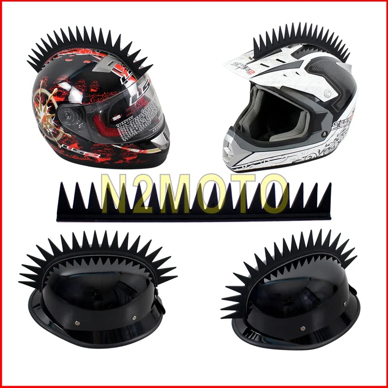 Черная мотоциклетная модель шип Mohawk крутая Резиновая полоса для байкера пила