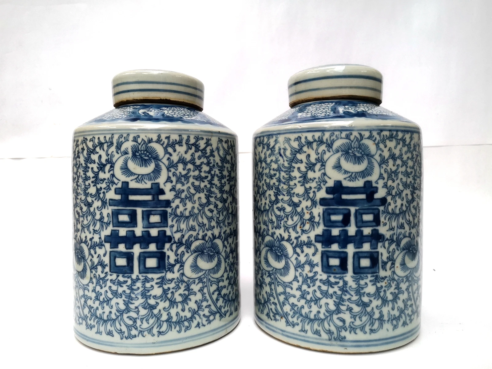 

YIZHU CULTUER ART Collection China Old a Pair blue-and-white Porcelain Flower Vase Pot H 7.7inch Family Decoration Gift