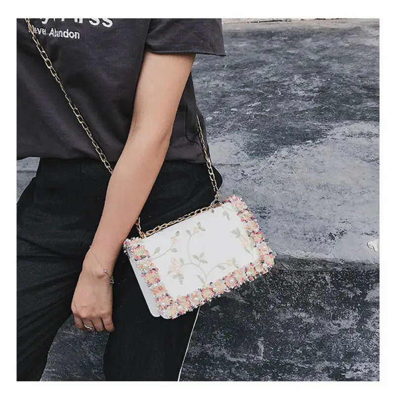 

Crossbody Bags For Women Pearl Leather Bags Female Chain Shoulder Bag Pack Fashion Phone Handbag Tote Ladies Messenger Bag