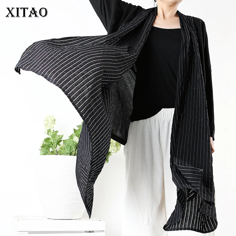 XITAO матч все тонкие Лоскутные Полосатые блузки для женщин Корея модная одежда 2019