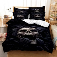 human skull bedding set duvet cover set 3d bedding digital printing bed linen queen size bedding set fashion design