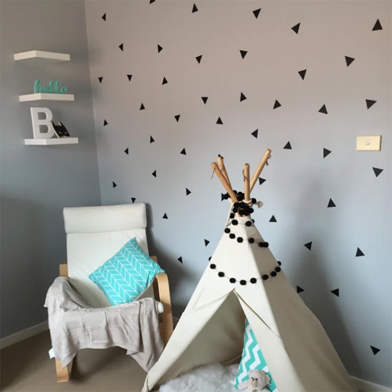 DIY Triangles Wall Sticker PVC Art Pattern For Kids Room Decorative Removable Bedroom Wallpaper Home Decor | Дом и сад
