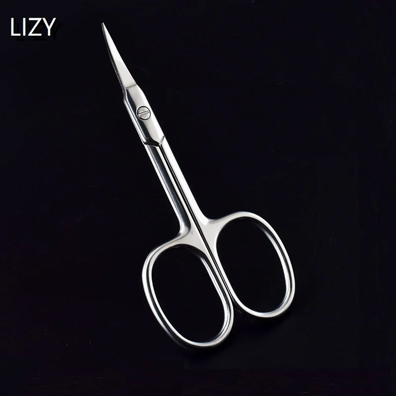 

LIZY Eyelash Scissors Sharp Head 3.5mm Thick Stainless Steel Curved Nose Hair Beard Facial Scissors Eyebrow Cosmetic Makeup Tool