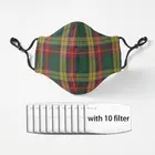 Торговый центр клана тартан Многоразовые Дышащие смываемая маска с фильтрами ткань взрослый рот, моющееся покрытие, многоразовые, маска для лица
