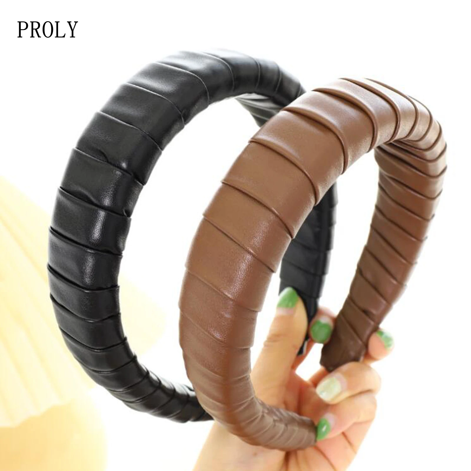 

PROLY New Fashion Women's Headband Thickened Sponge Hairband Wide Side Multi-layer Wound Headwear Casual Hair Accessories