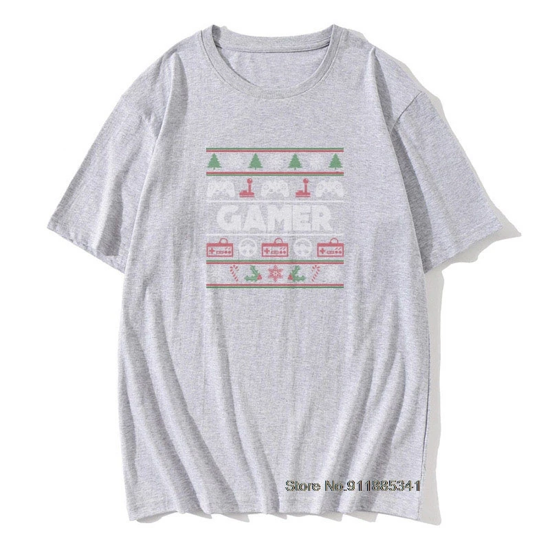 Футболка для геймеров мужские футболки Уродливый Рождественский свитер топы