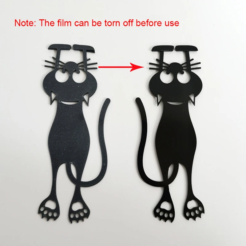 

1pcs Bookmark Black Cat Shape Hollow out PVC Cat Bookmark 12.3cm GDeals
