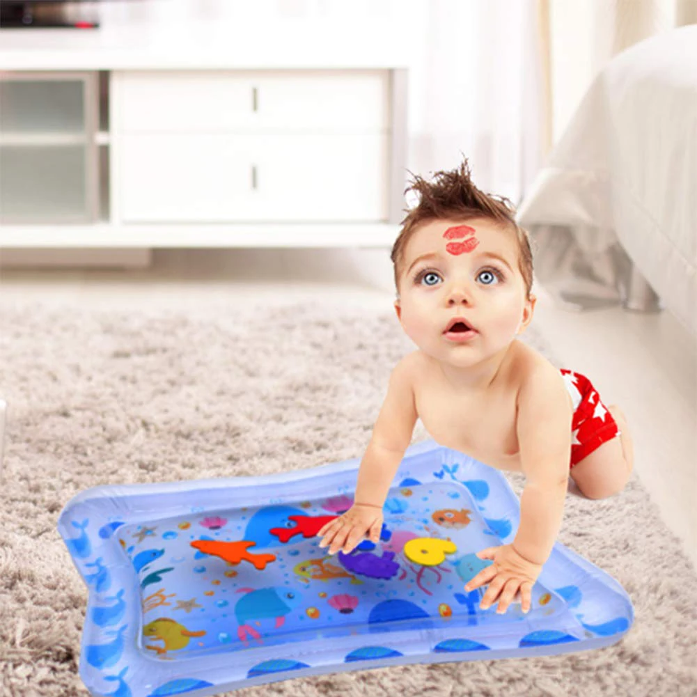 Cute Whale Animal Number Inflatable Tummy Time Water Mat Infants Baby Pad Toy encourages babys natural curiosity develop skills | Игрушки и