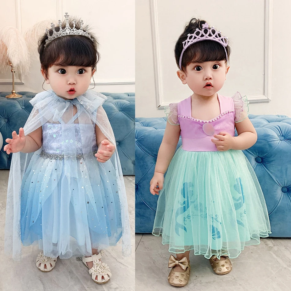 

Baby Girls Princess Dress Fancy Costume Toddler Cosplay Arier Snow White Elsa Dress Infant Alice Gowns Girl Birthday vestidos