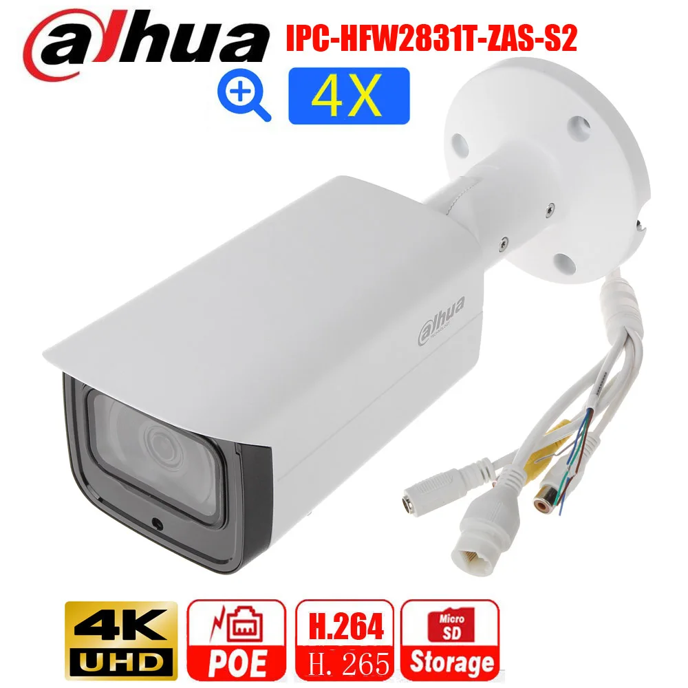 

mutil language Dahua DH-IPC-HDBW2831R-ZAS 8MP 4X ZOOM POE H.265 IP67 IR 30M IVS Starlight Camera support upgrade firmware
