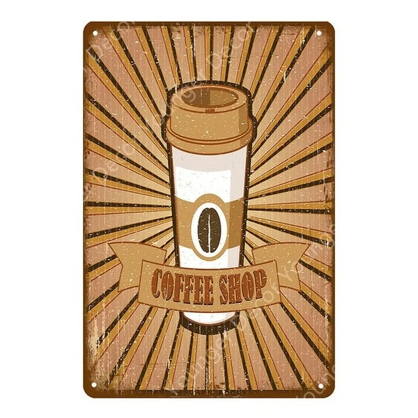 

Hot Coffee Metal Signs Tea Cafe Mocha Caffeine Poster For Bar Pub Restaurant Home Decor Vintage Wall Plaque Retro Plate YJ110