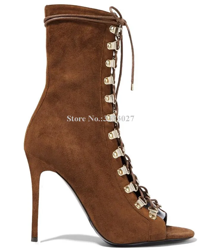 Женские замшевые ботинки на шнуровке зеленые ботильоны большого размера с