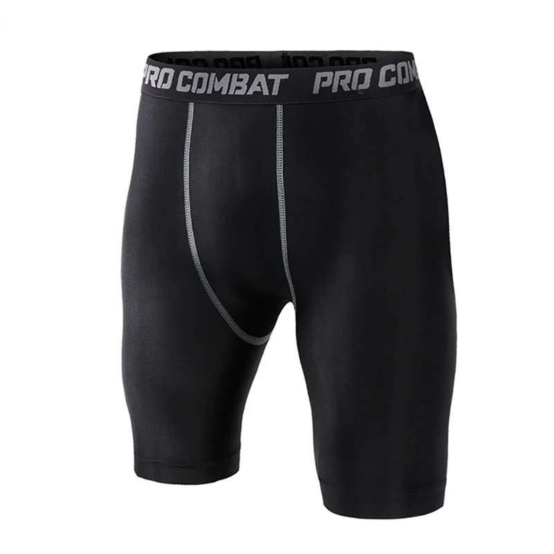 Черный Men Summer Fitness Shorts Elastic Waist Compression Slim Short Pants Sports Trousers Gym Tights 12 - Цвет: Черный