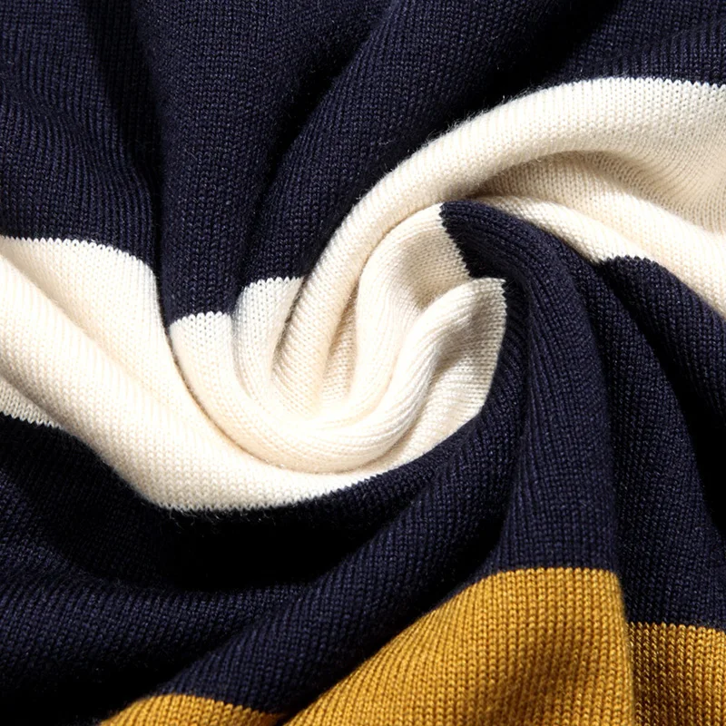 Мужской брендовый полосатый свитер тонкий вязаный пуловер осенний повседневный