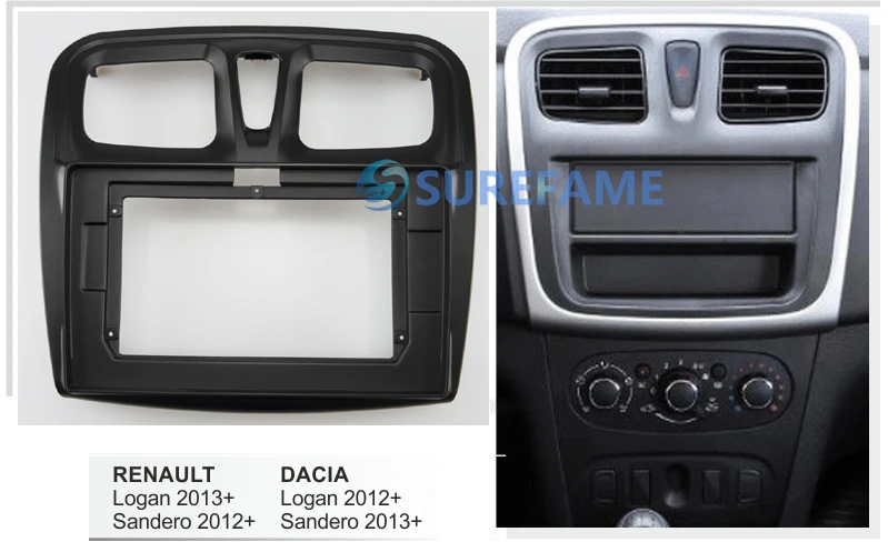 10 1 дюймовый автомобильный радиоприемник Facia для RENAULT Logan 2013 + Sandero 2012 комплект