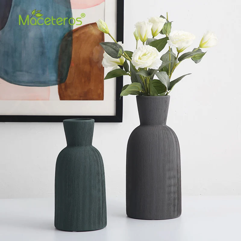 

Nordic Handmade Ceramic Vase Personality Creative Home Decoration Modern Living Room Bedroom Dining Table Dried Flower Container