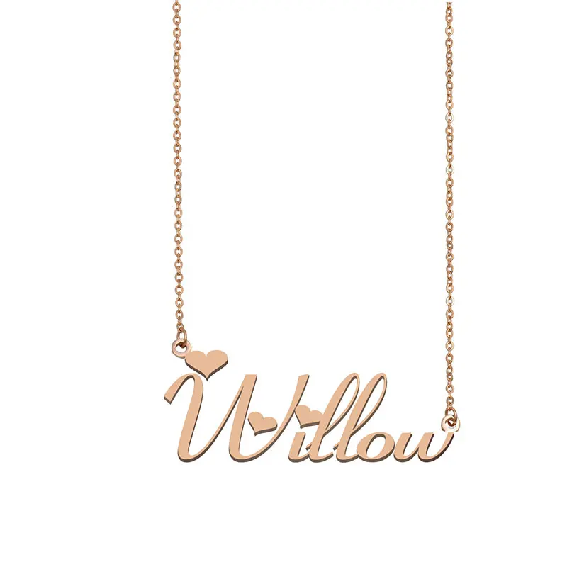 Willow Custom Name Necklace Personalized Gold for Women Girls Best Friends Birthday Wedding Christmas Mother Cheap Gift
