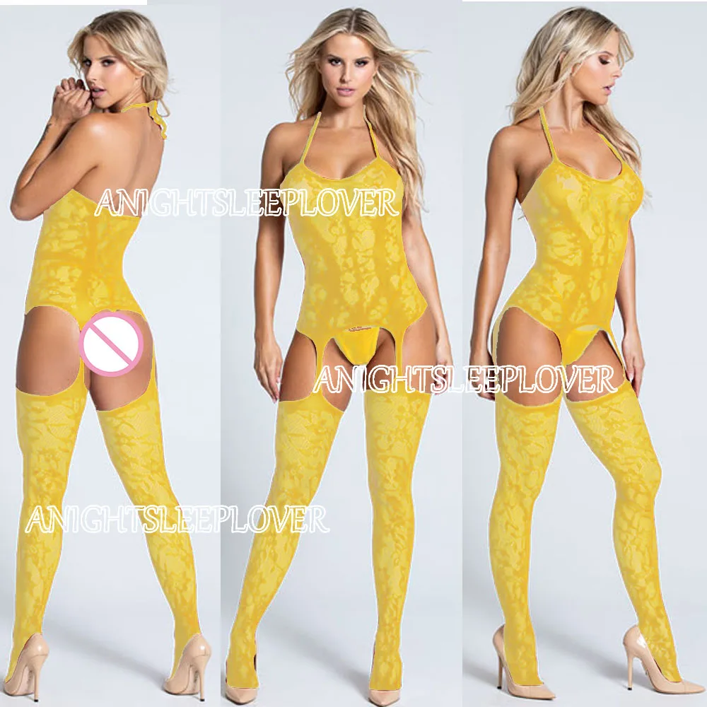 Нижнее белье боди нижнее Женская пижама с открытой промежностью сексуальное