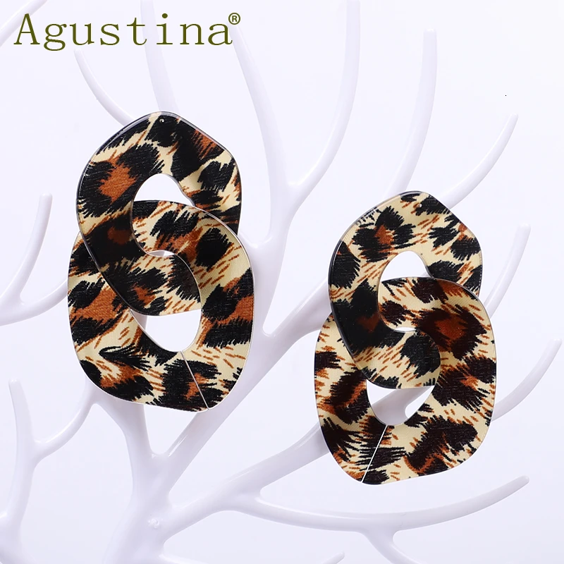 Женские длинные висячие серьги ZA большие акриловые геометрической формы с