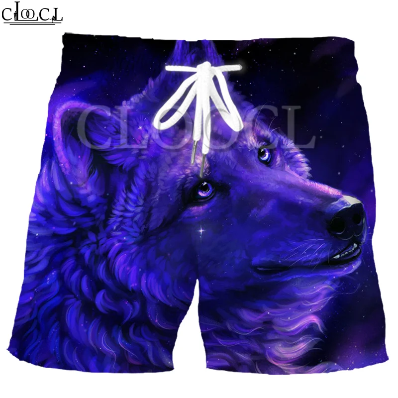 

CLOOCL Summer Beach Shorts Wolf Printed 3D Surfing Shorts Men Funny Male Swimming Shorts Animal Design Sport Shorts 2021