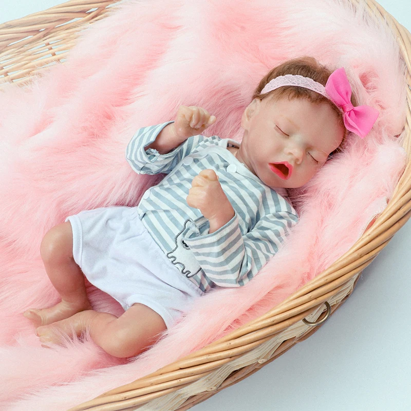 

Lifelike Reborn Doll Cloth Body 16" 40 cm Realistic Sleeping Girl Princess Lovely Baby Dolls For Kid Birthday Gift Toddler Toy