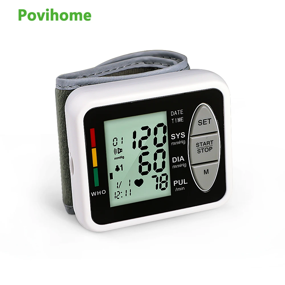 

Wrist Digital Blood Pressure Monitor Portable Pulse Meter Heart Rate Test Automatic Tonnometer Tonemeter Health Medical Device