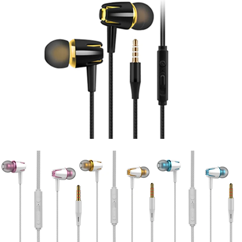 

Universal 1.2m Wired In-Ear Earbuds Headsets Music Earphones 3.5mm Plug Stereo Headphone For Phone PC Laptop Tablet MP3