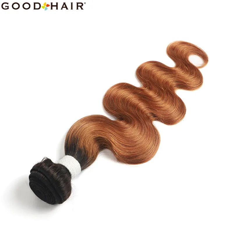 

Body Wave Human Hair Weave Bundles Brazilian Ombre Brown 1B/30 Two Tone Human Hair Bundles Remy Hair 3/4 PCS GOOD HAIR