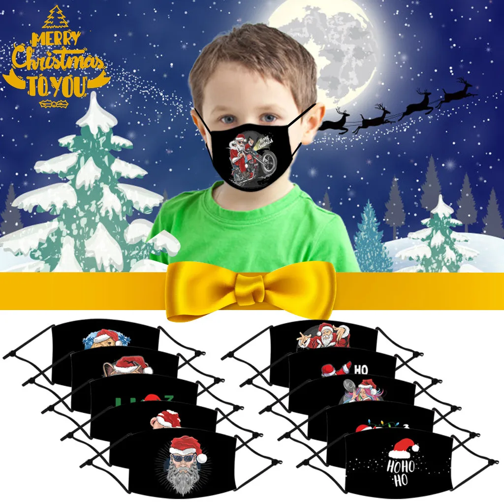 1 шт. рождественские детские наружные маски для рта защитные лица многоразовые
