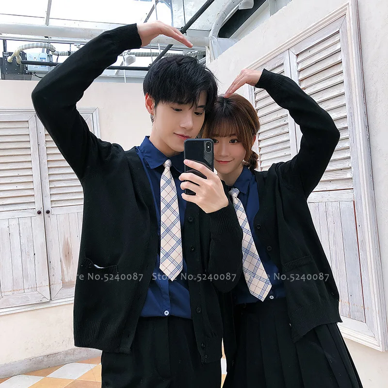 Мужская и женская школьная форма JK костюм в японском стиле футболка штаны