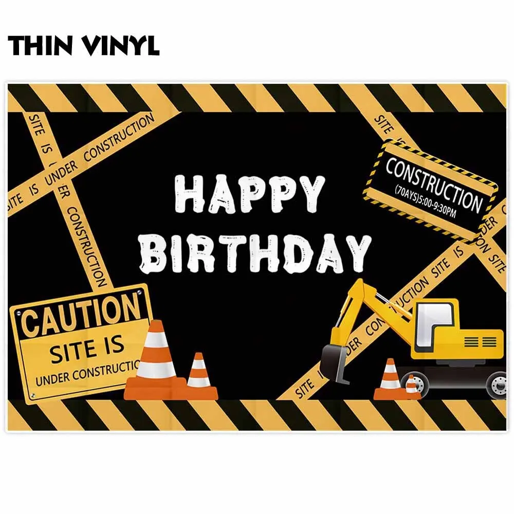 Allenjoy в стиле веселого дня рождения экскаватор ограничено области строительства