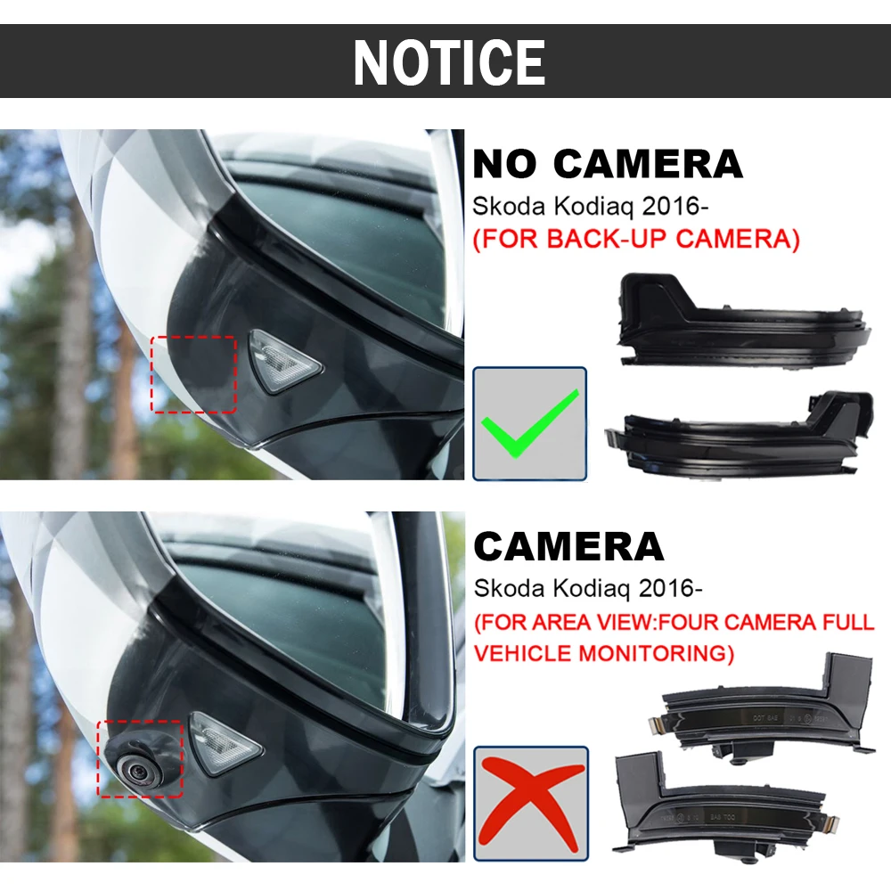 

Car Side Rearview Mirror Turn Signal LED Light For Skoda Kodiaq 2016 2017 2018 2019 2020 Dynamic Blinker Sequential Indicator