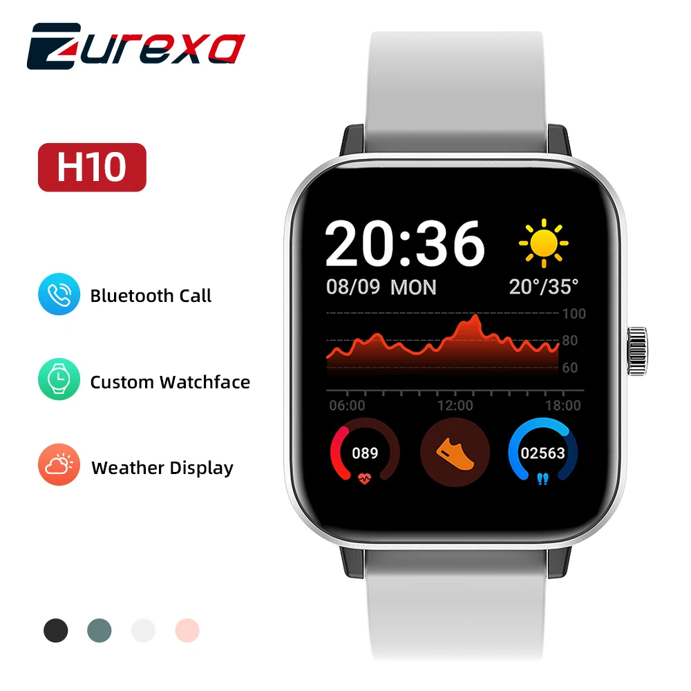 

Zurexa H10 Smart Watch Men Women Bluetooth Call Custom Dial Ip67 Waterproof Smartwatch Men Fitness Pedometer Watch For Android