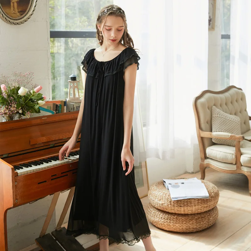 Ночная сорочка из модала и кружева рубашка для невесты летняя сетчатой ткани