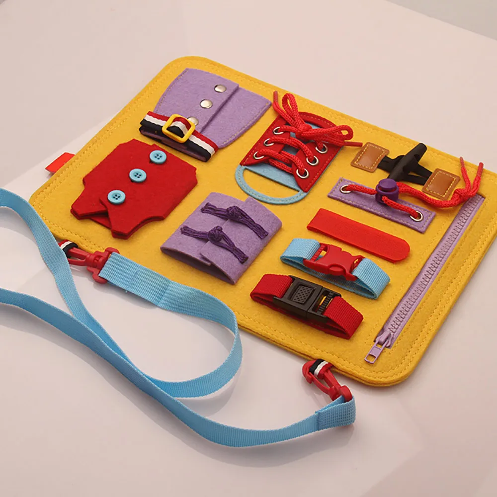 

Baby Busy Board Toys Activity Board Children Toddlers Learn To Button Dress Board Educational Puzzle Skills Toys