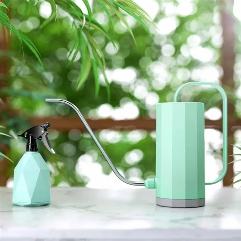 

1.2L Long Mouth Stainless Steel Watering Can Practical Flowers Gardening Tools Handle Plastic Plant Sprinkler Potted Irrigation