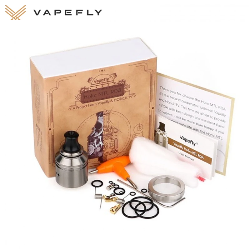 Оригинальный Vapefly Holic MTL RDA vape Tank Емкость 1 мл 510 нить сверху наполнение с одной